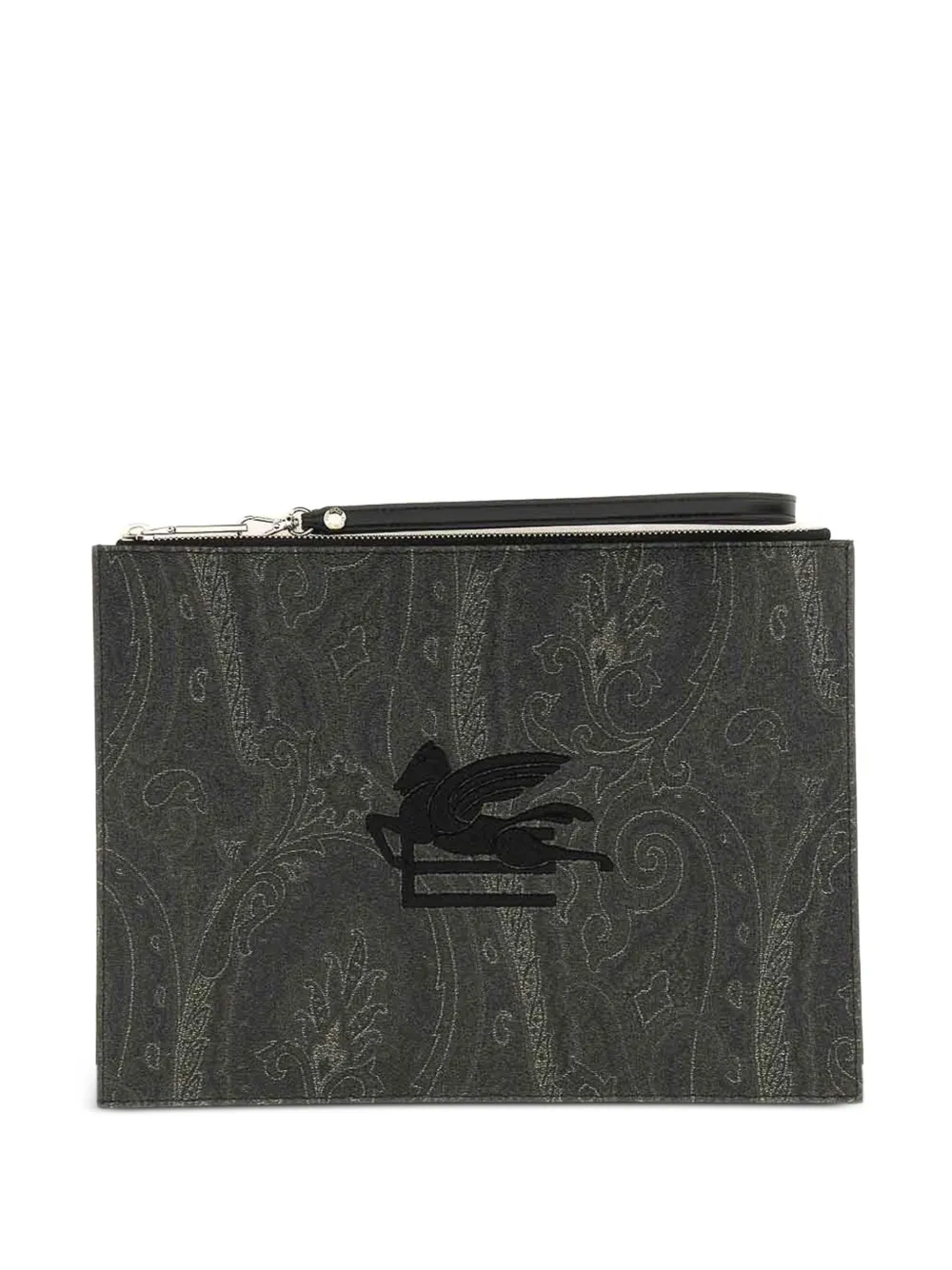 ETRO paisley-print clutch bag - Grigio