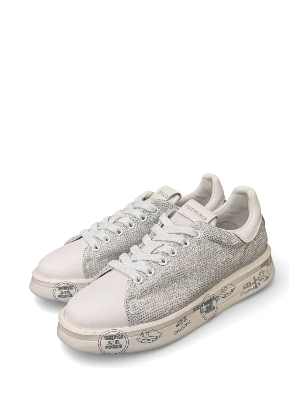Premiata Belle verfraaide sneakers Beige