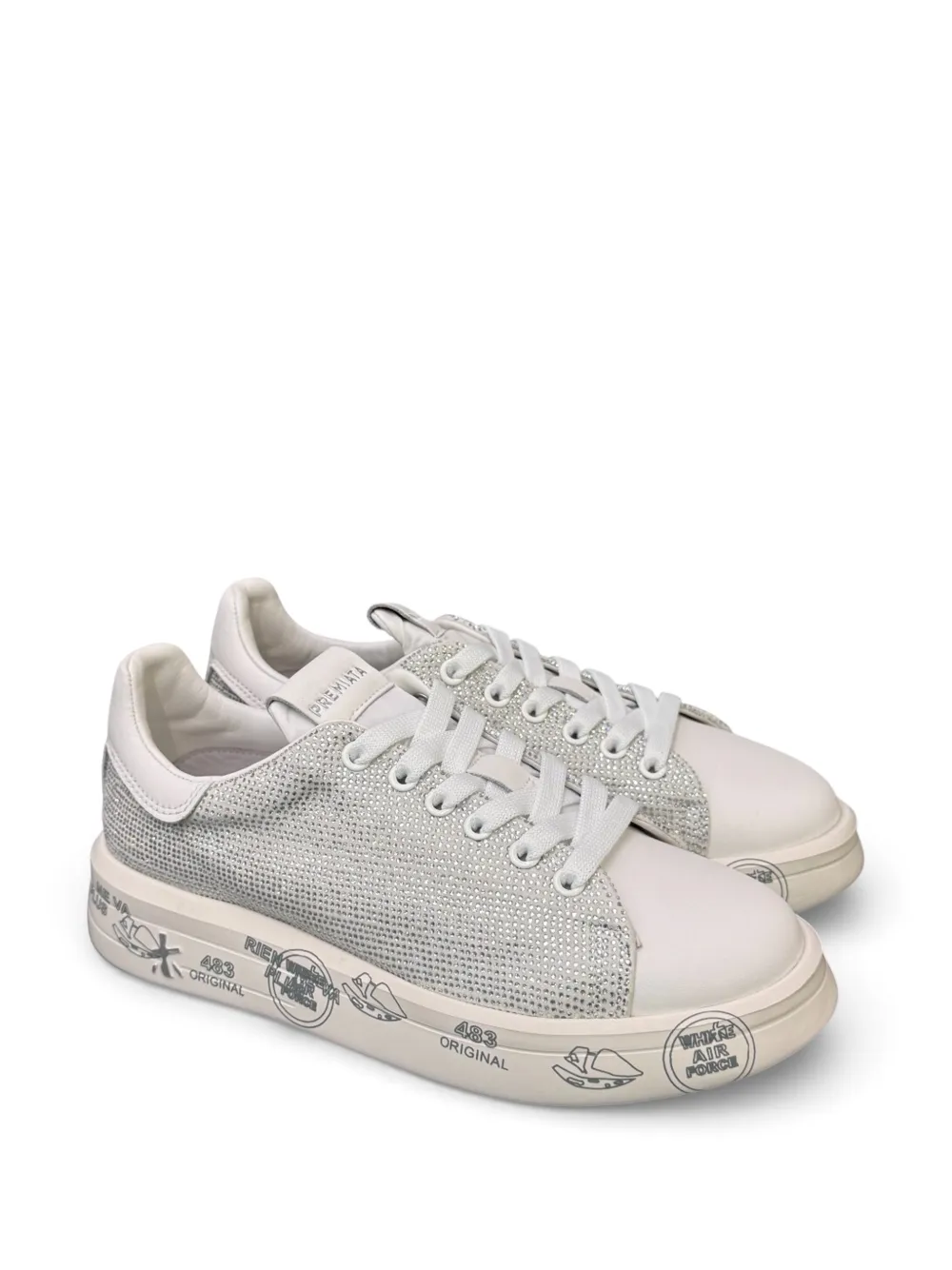 Premiata Belle verfraaide sneakers Beige