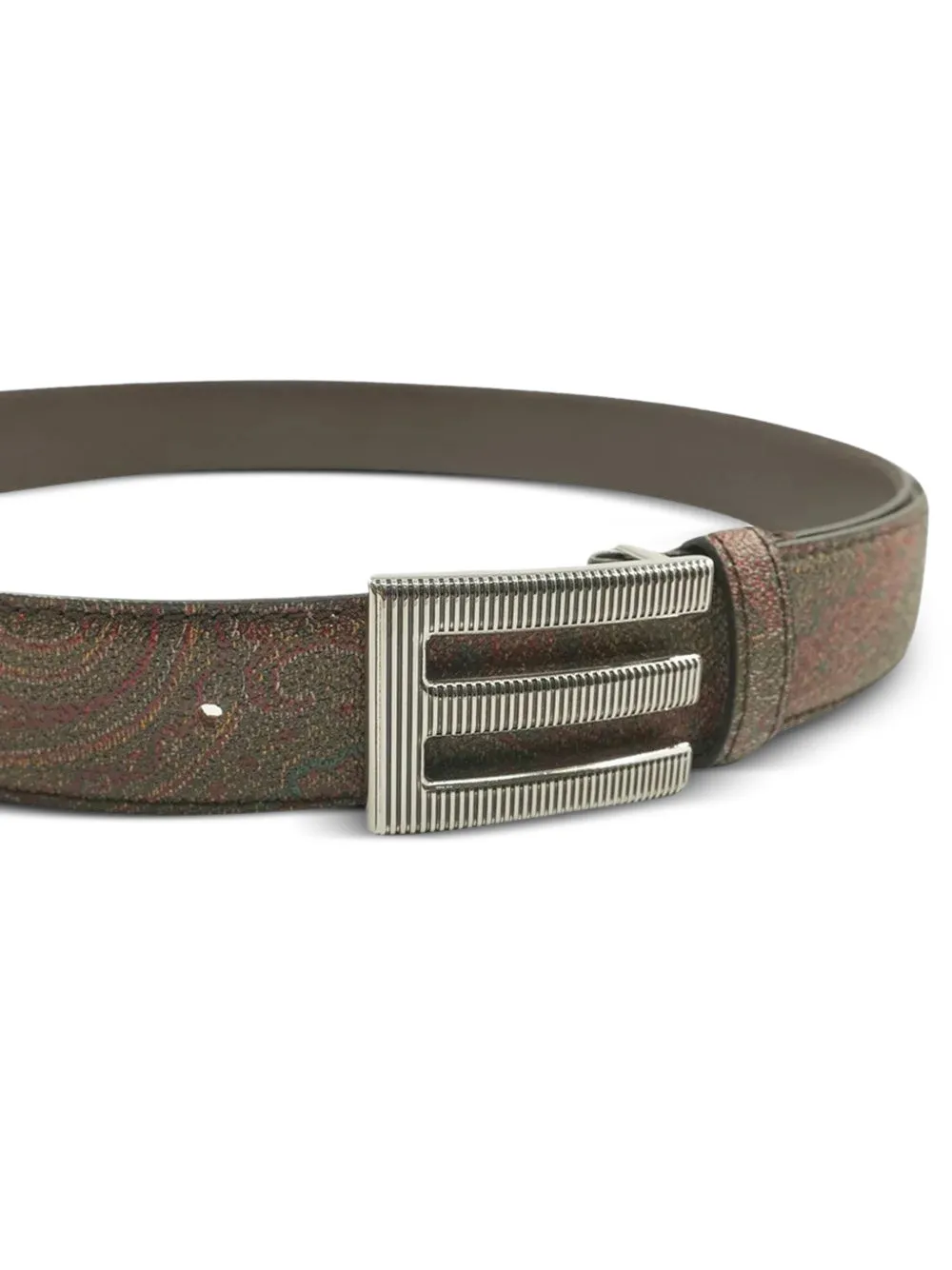 ETRO Gespriem met paisley-patroon en E-gesp Bruin