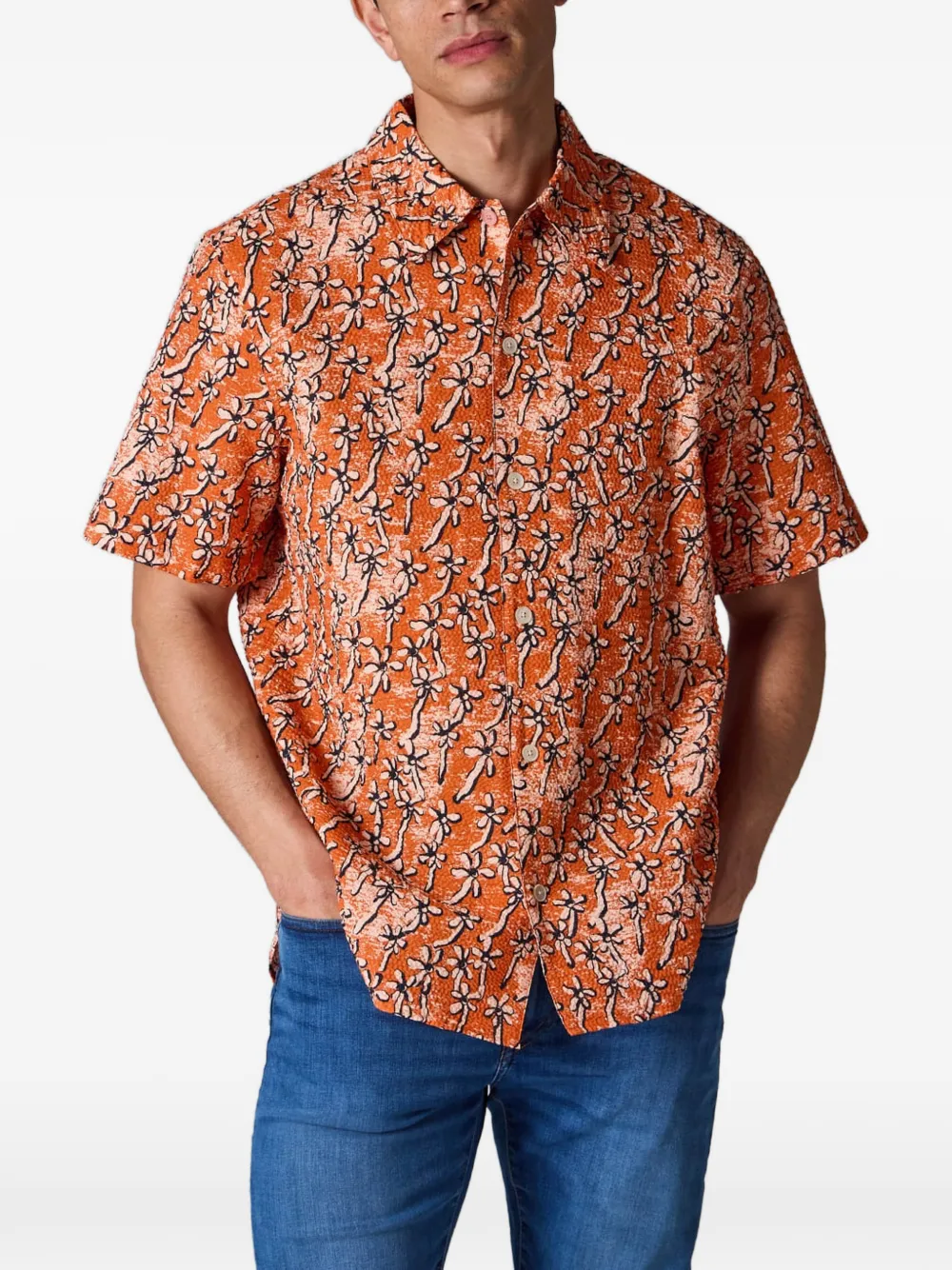 PS Paul Smith Overhemd met bloemenprint Oranje