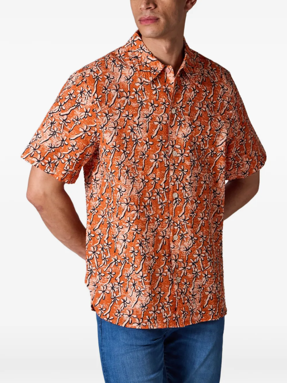 PS Paul Smith Overhemd met bloemenprint Oranje