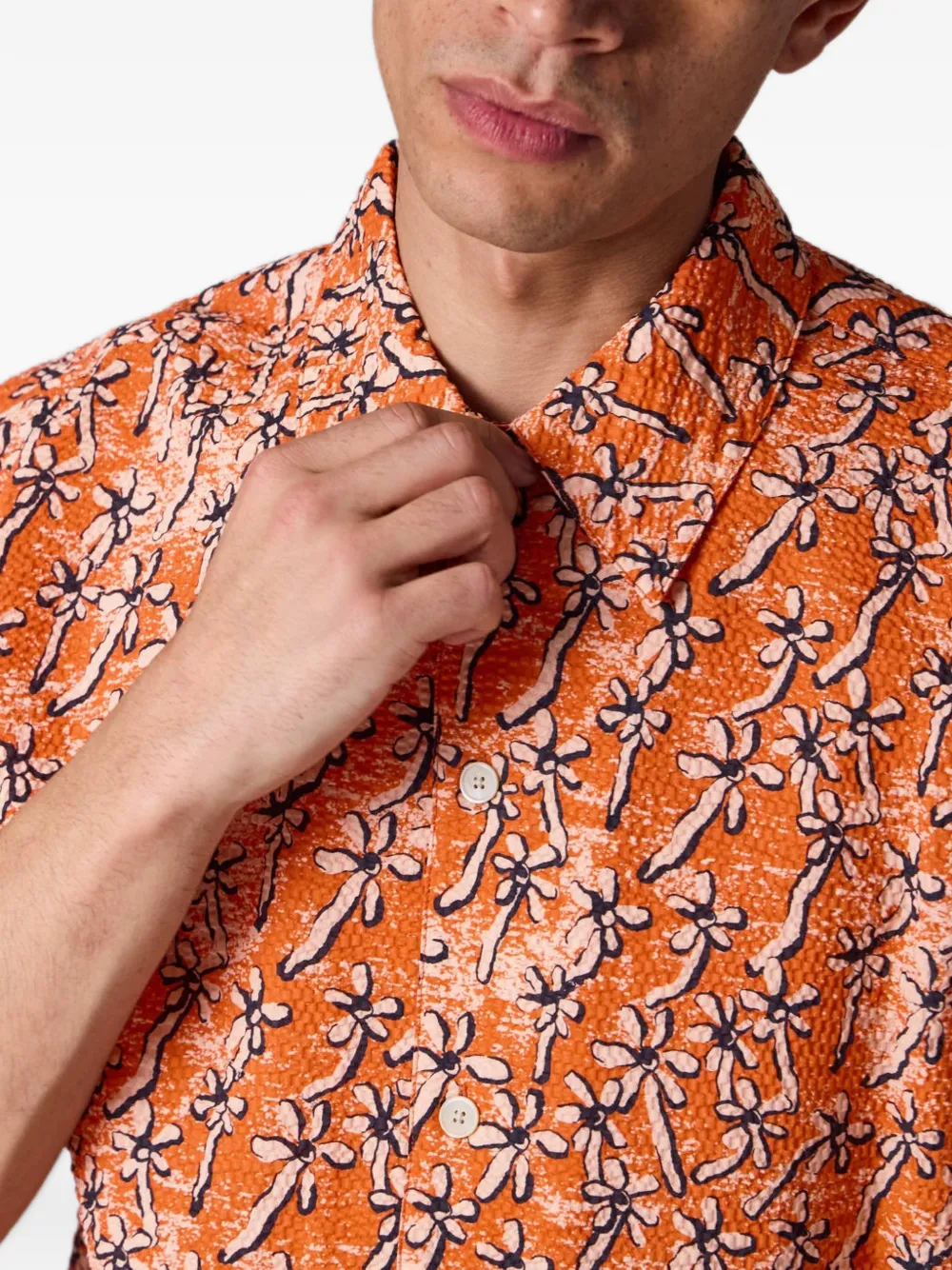 PS Paul Smith Overhemd met bloemenprint Oranje
