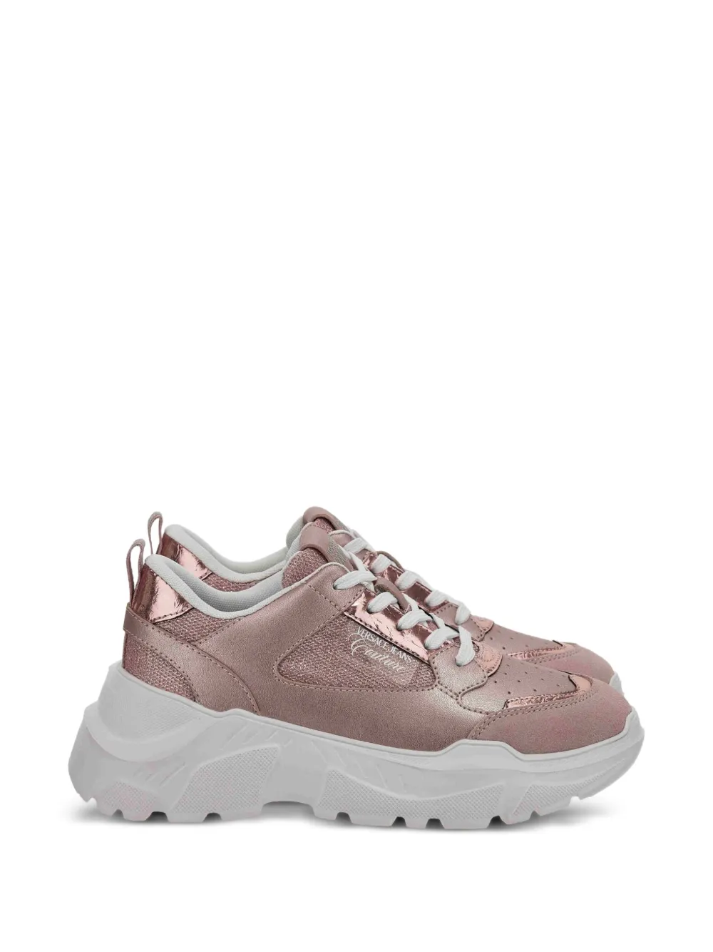 Versace Jeans Couture Geperforeerde sneakers met logo Roze