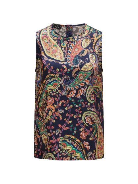 ETRO blouse sans manches à motif cachemire