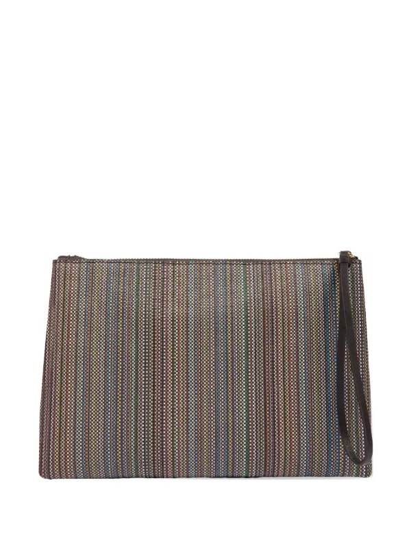 Paul Smith Signature Stripe' Coated Canvas Pouch in Blue