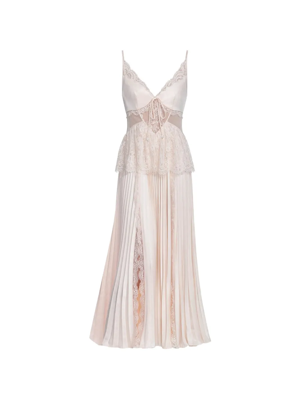 Self-Portrait lace-detail pleated midi dress - Rosa