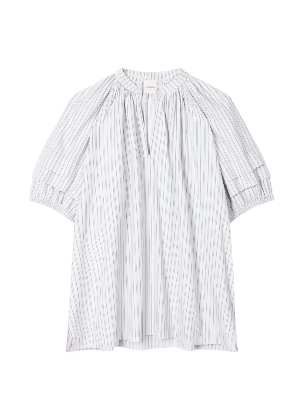 Paul Smith striped-pattern V-neck top - Bianco