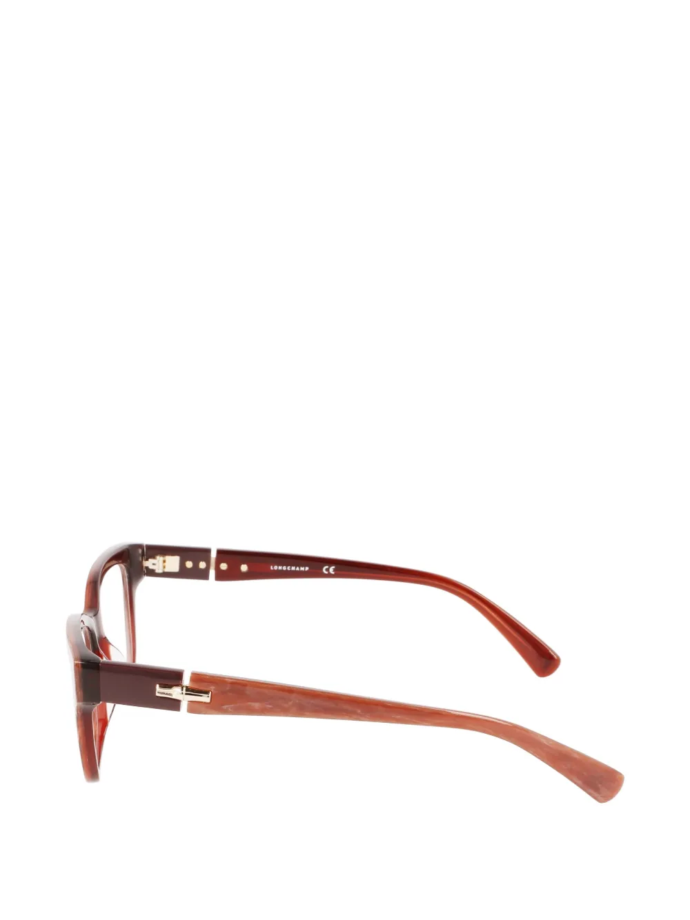  Longchamp Marble-effect Rectangle-frame Glasses - Red 