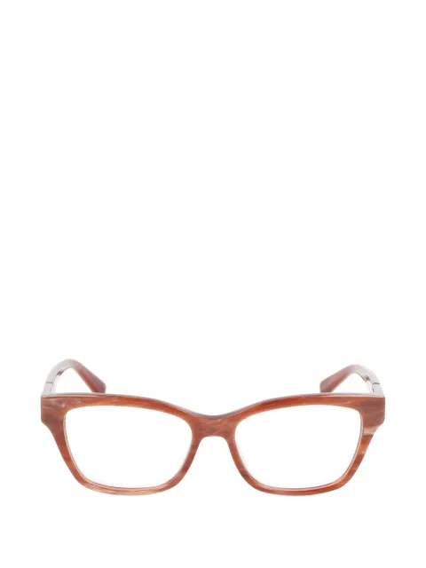 Longchamp marble-effect rectangle-frame glasses