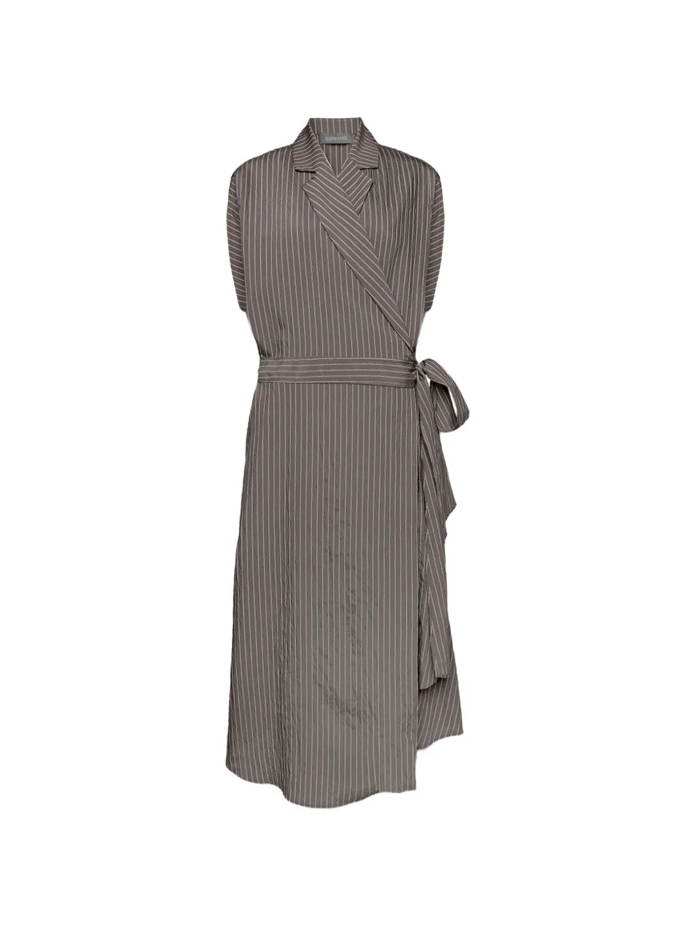 ELENA MIRO` striped wrap dress - Grau