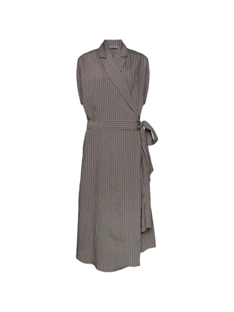 ELENA MIRO` striped wrap dress