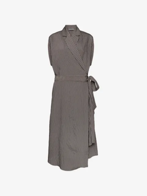 ELENA MIRÒ robe croisée à rayures