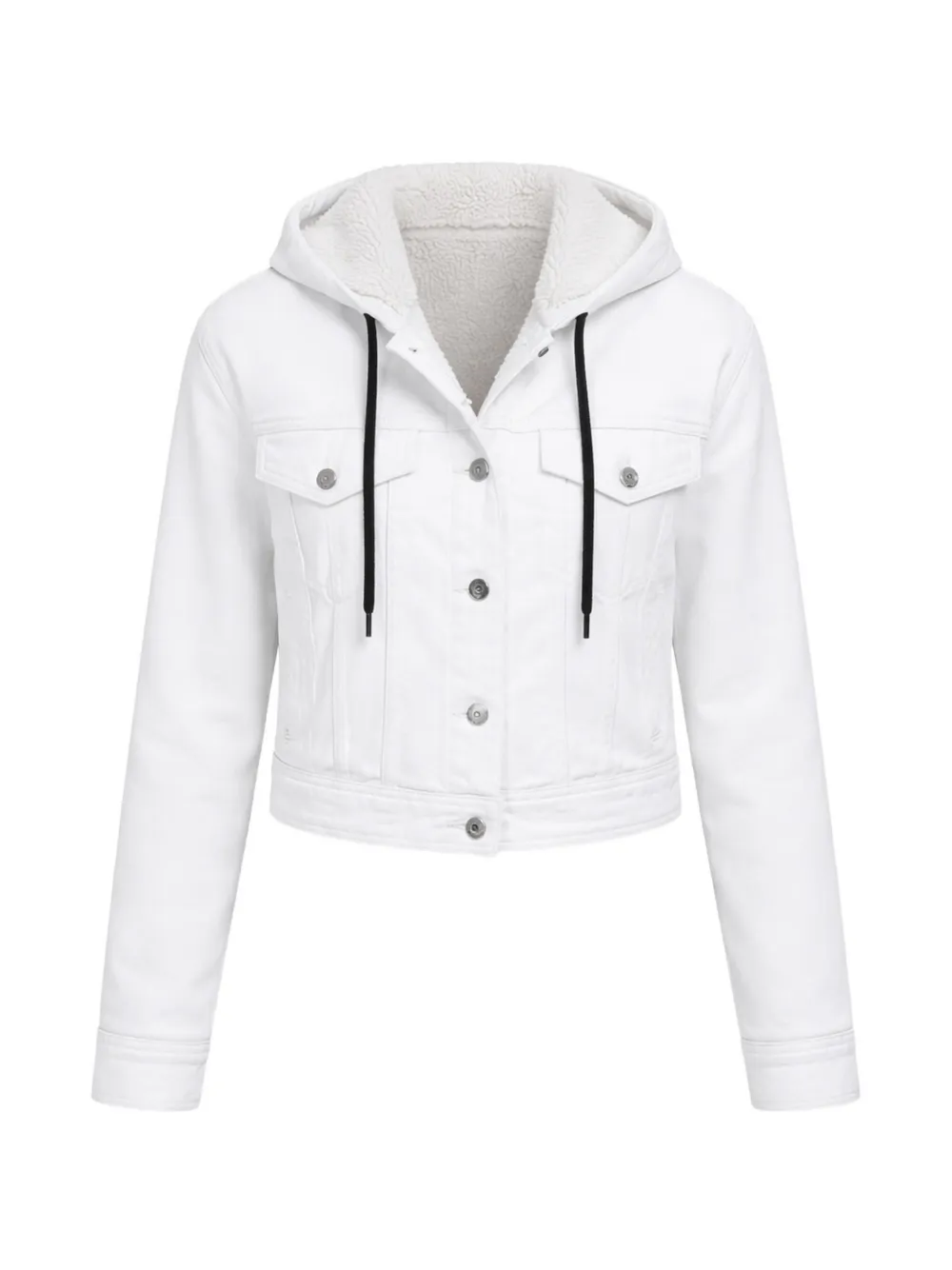 Iceberg button fastening hooded jacket - Bianco