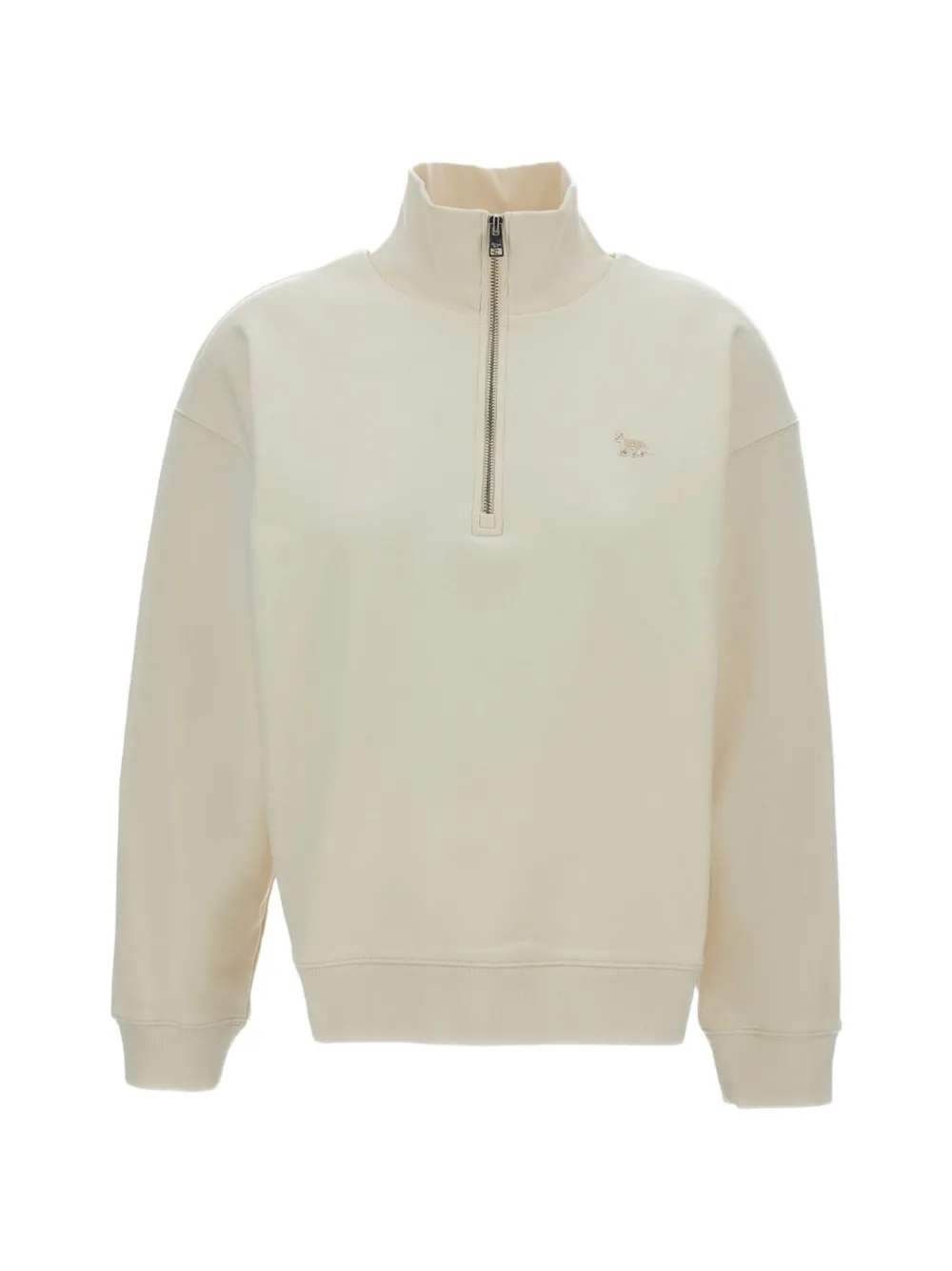 Maison Kitsuné ribbed-trim half-zip sweatshirt - Toni neutri