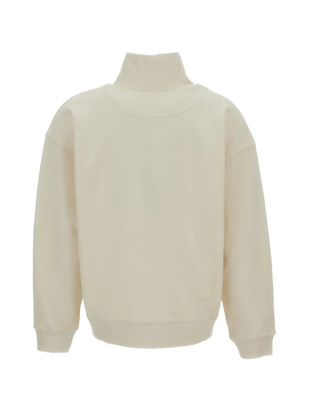 Maison Kitsuné Sweater met halve rits en geribbelde afwerking Beige