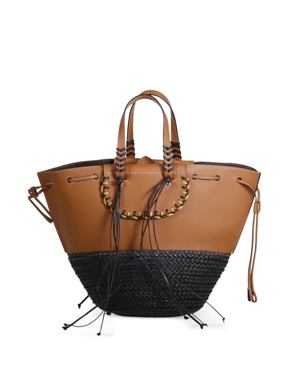  Cuba Lab Medium Woven-panel Tote Bag - Brown 