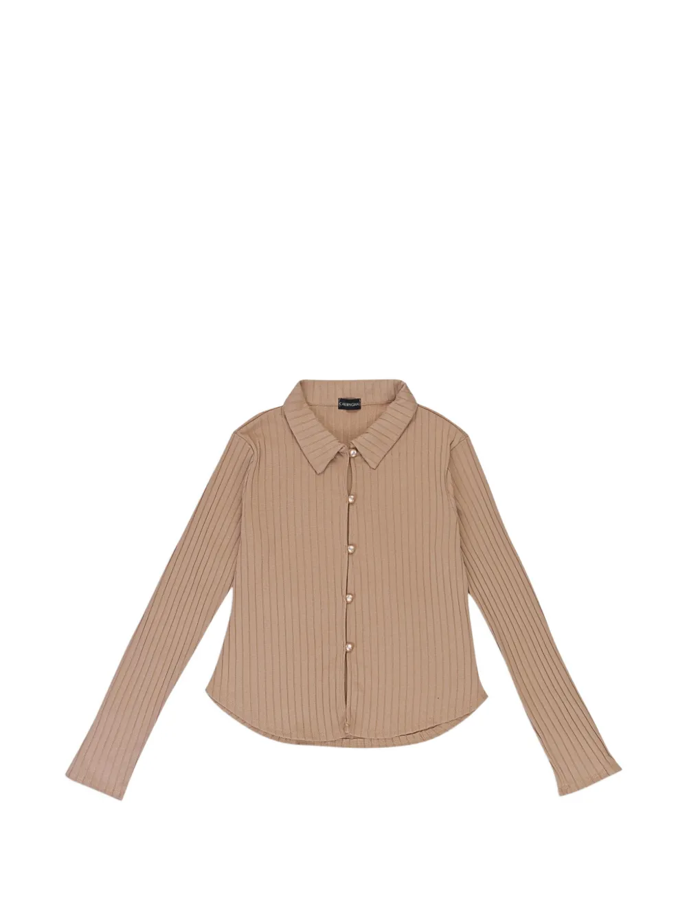 Callipygian faux-pearl ribbed cardigan - Toni neutri