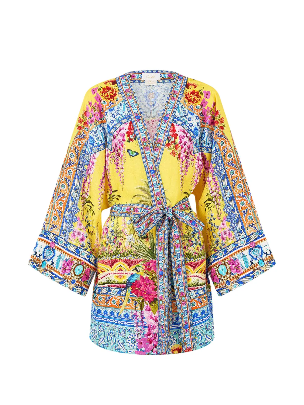Camilla floral-print tie cover-up - Giallo
