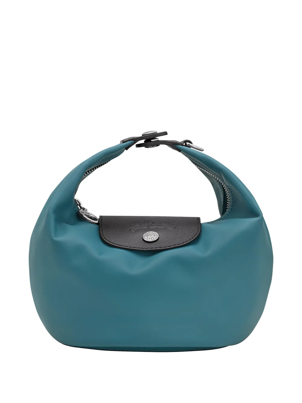 Longchamp - xtra xs Le Pliage flap tote bag - dames - kalfsleer/gerecycled polyester - Eén maat - Blauw