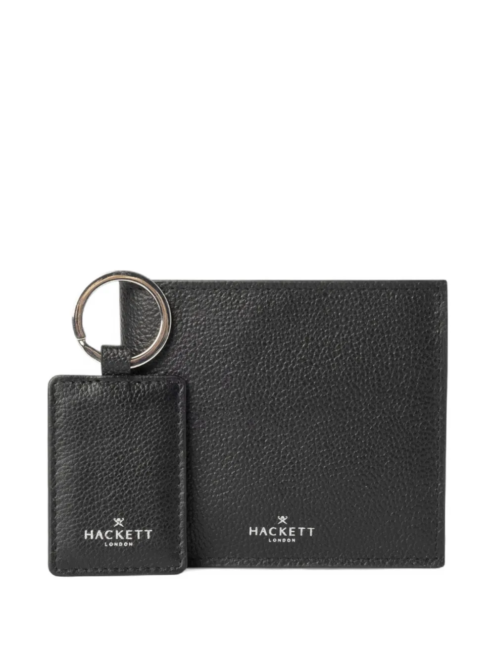 Hackett textured keyring bifold wallet - Nero