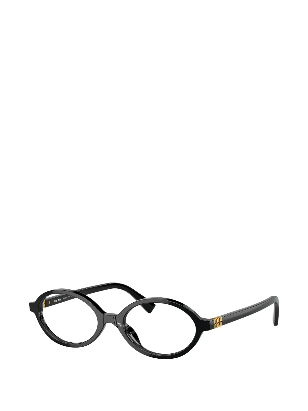 Miu Eyewear Bril met rond montuur en logo Zwart
