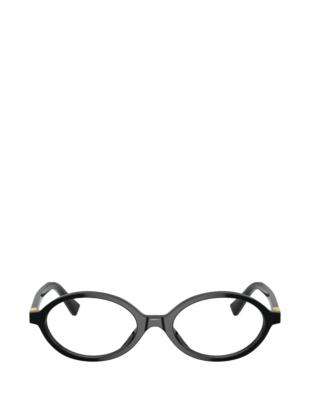 Miu Eyewear Bril met rond montuur en logo Zwart
