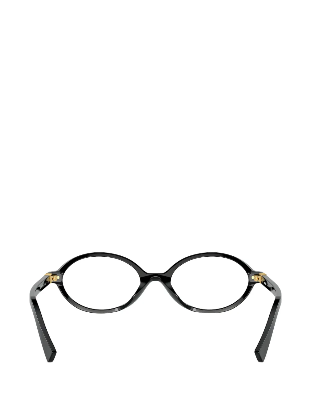 Miu Eyewear Bril met rond montuur en logo Zwart