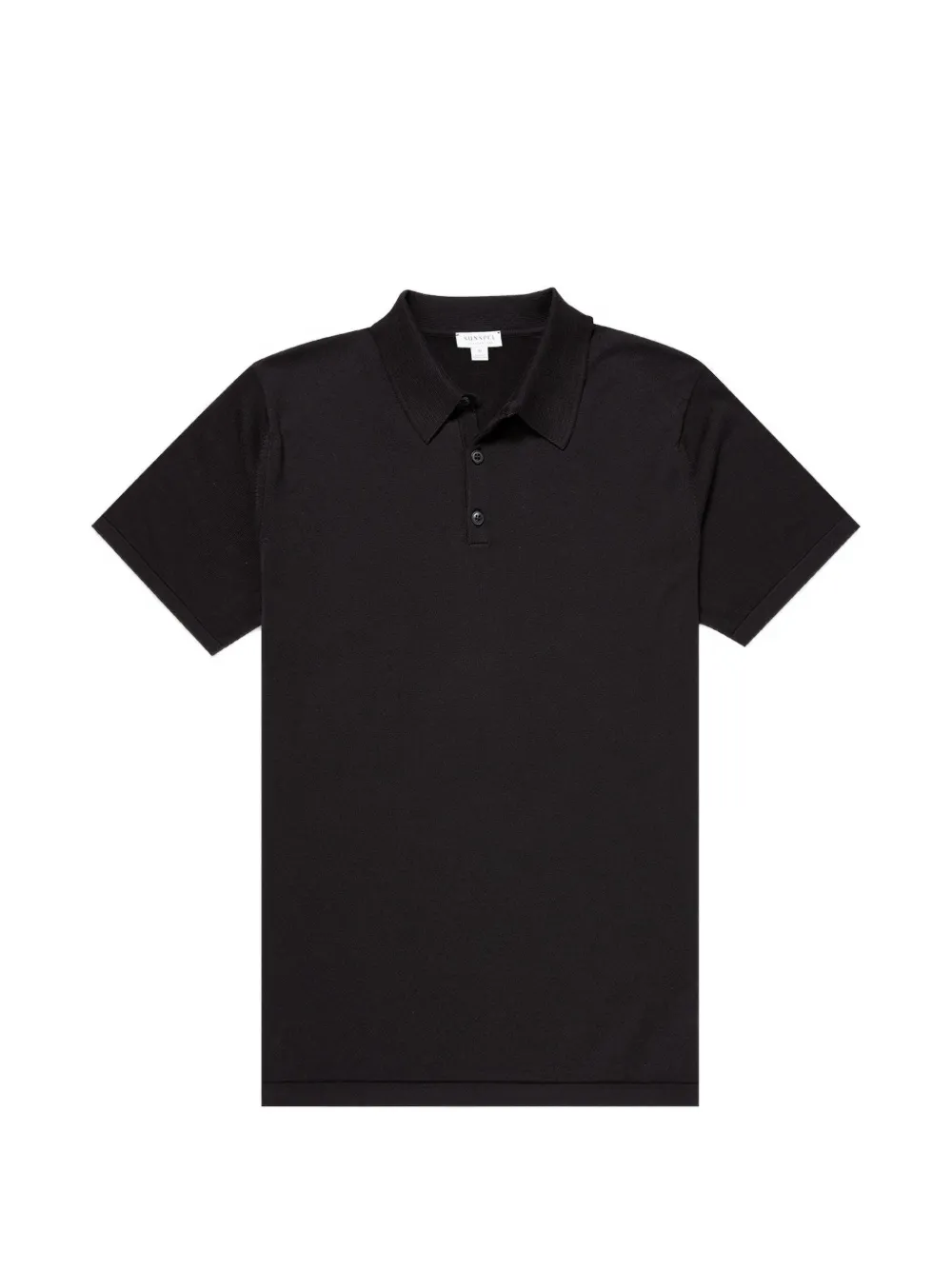 Sunspel Sea Island buttoned polo shirt - Schwarz