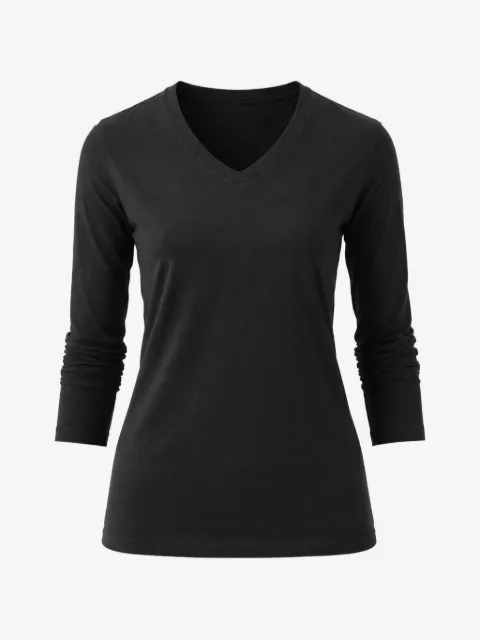 PATRICK ASSARAF V-neck long-sleeve T-shirt