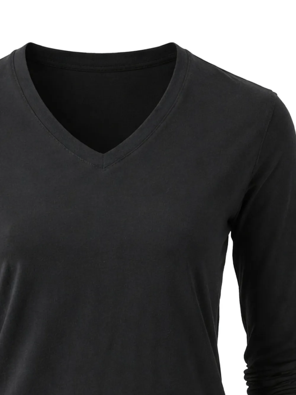  Patrick Assaraf V-neck Long-sleeve T-shirt - Black 