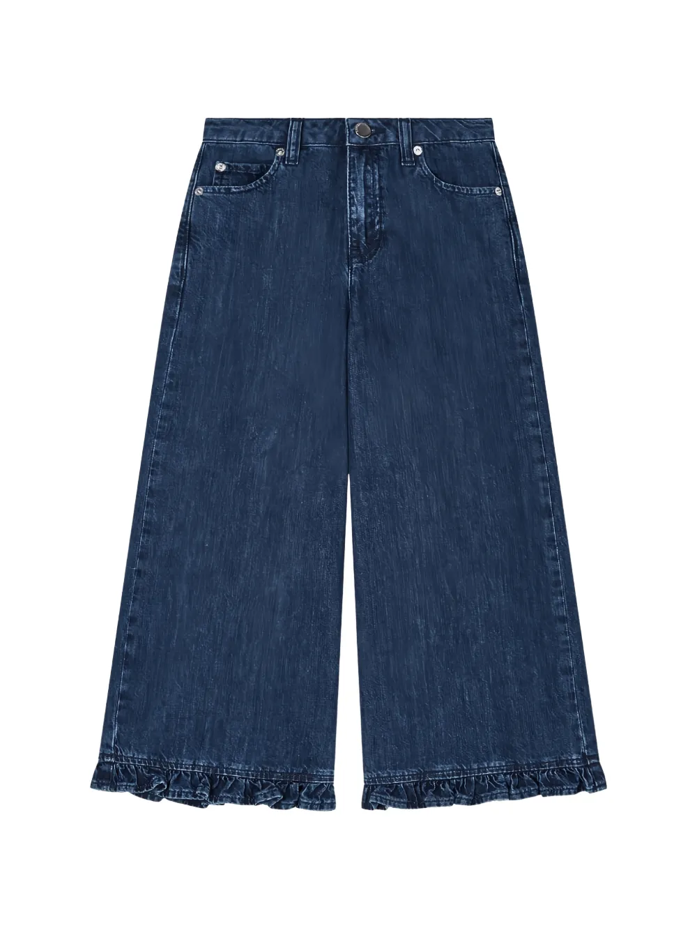 Emporio Armani Kids ruffled-hem jeans - Blu
