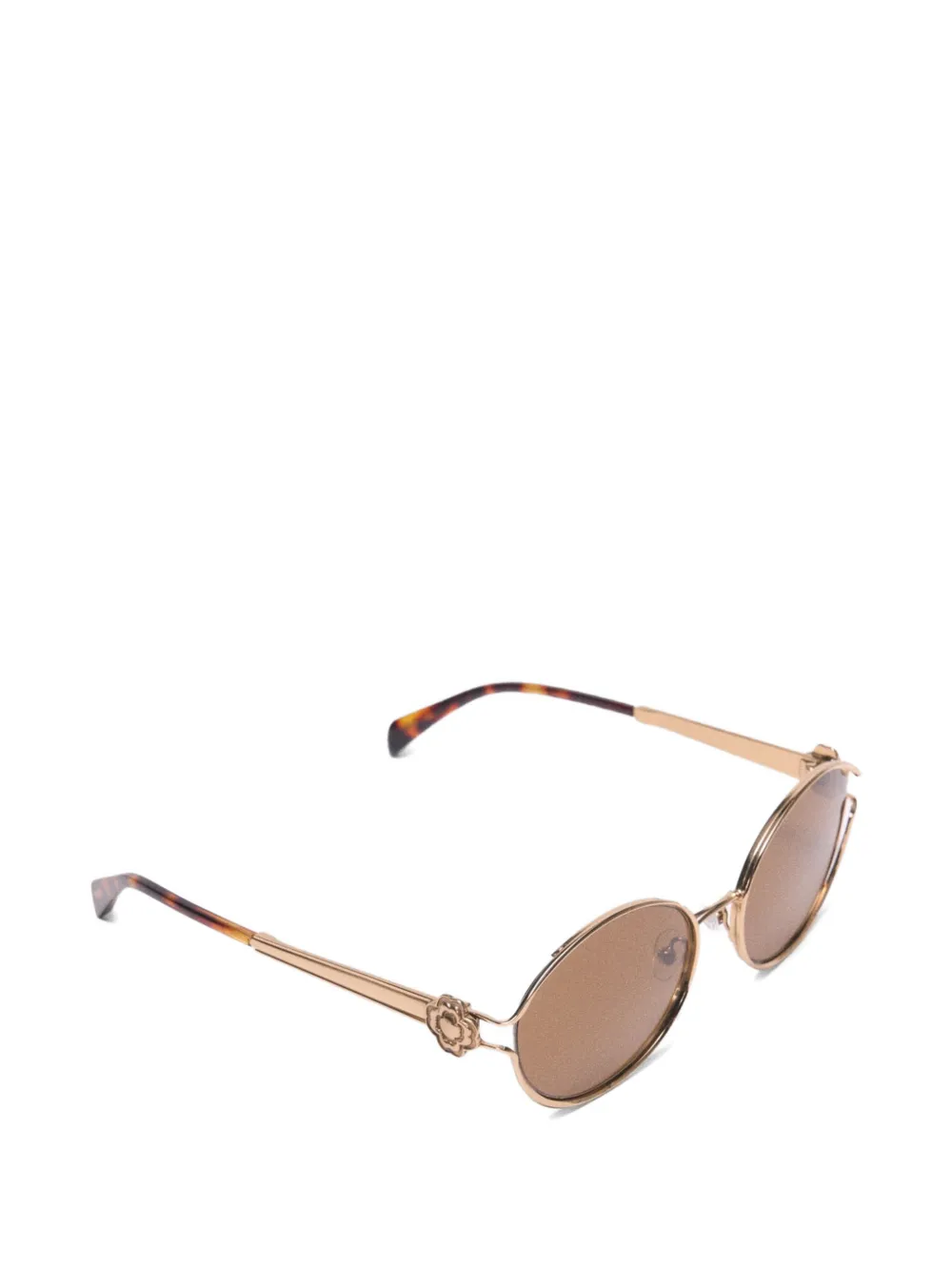  Maje Flower Round-frame Sunglasses - Gold 