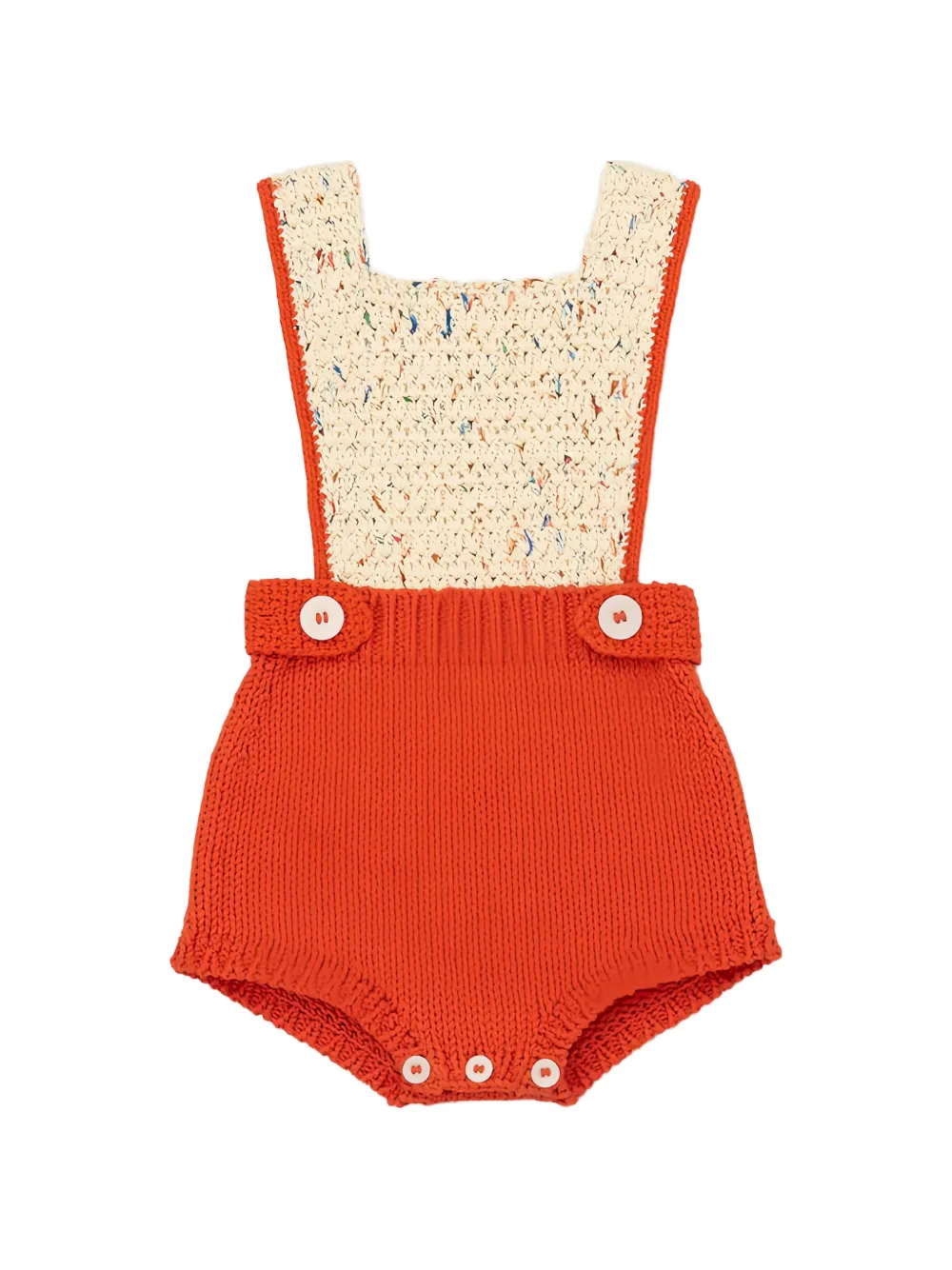 Misha & Puff speckled button knitted romper - Arancione