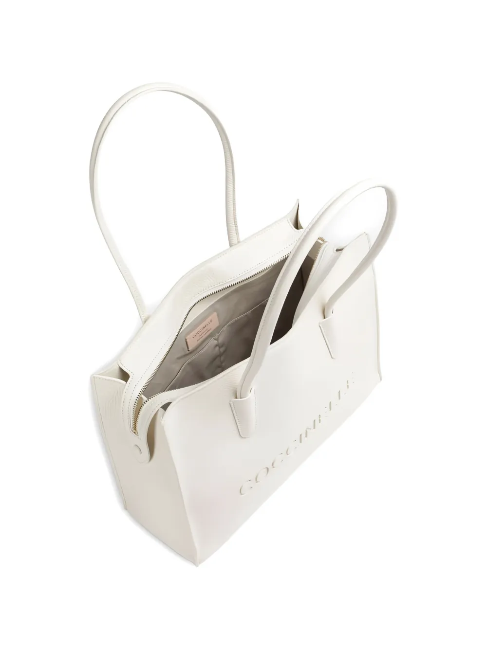 Coccinelle Rectangular Shape Shoulder Bag In White