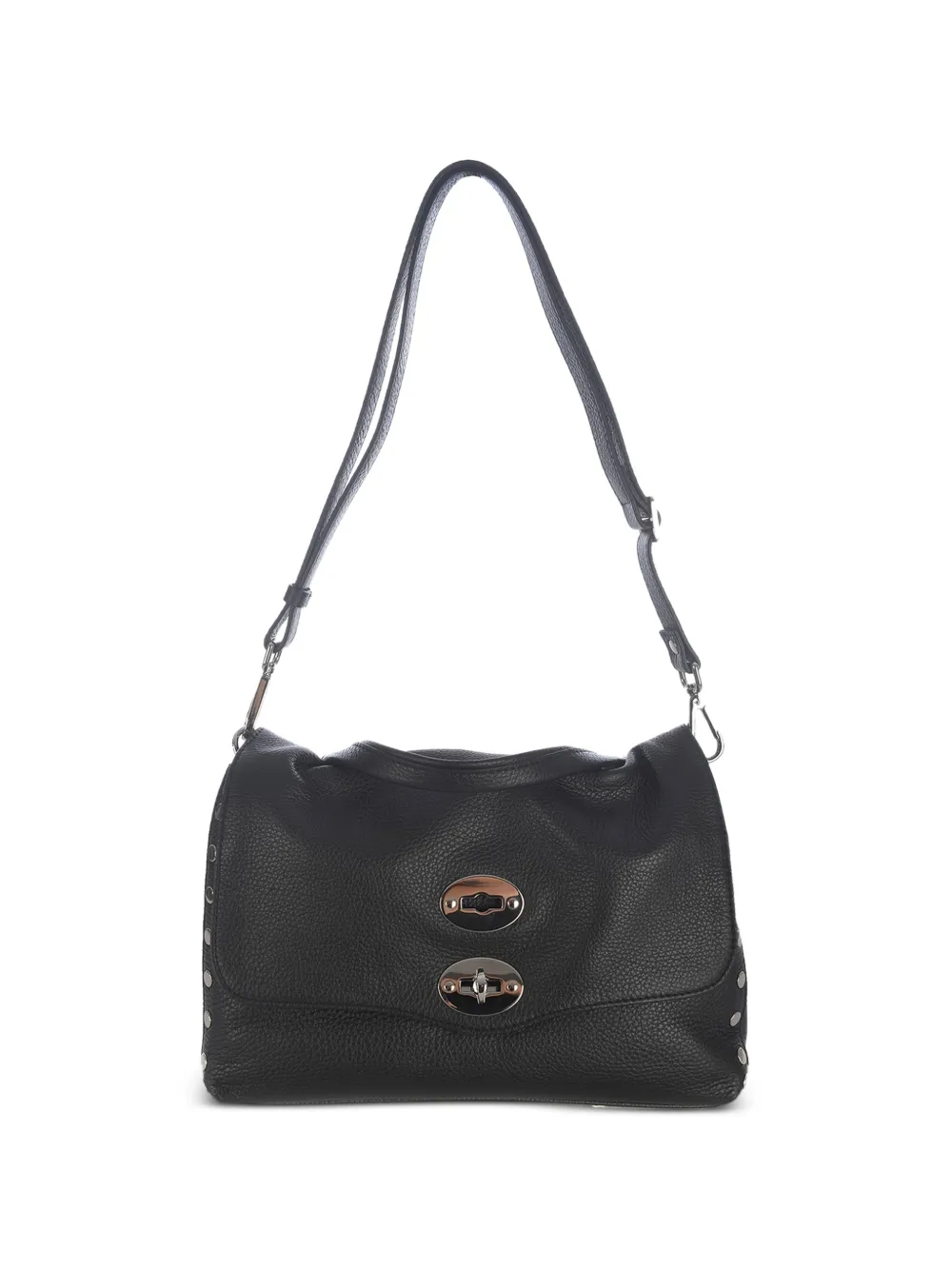 Zanellato Leren shopper met studs Zwart