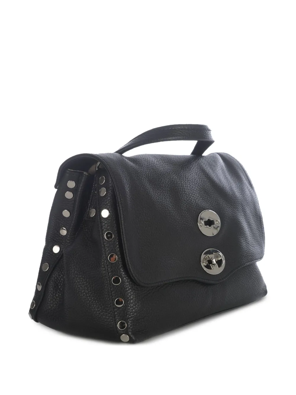 Zanellato Leren shopper met studs Zwart