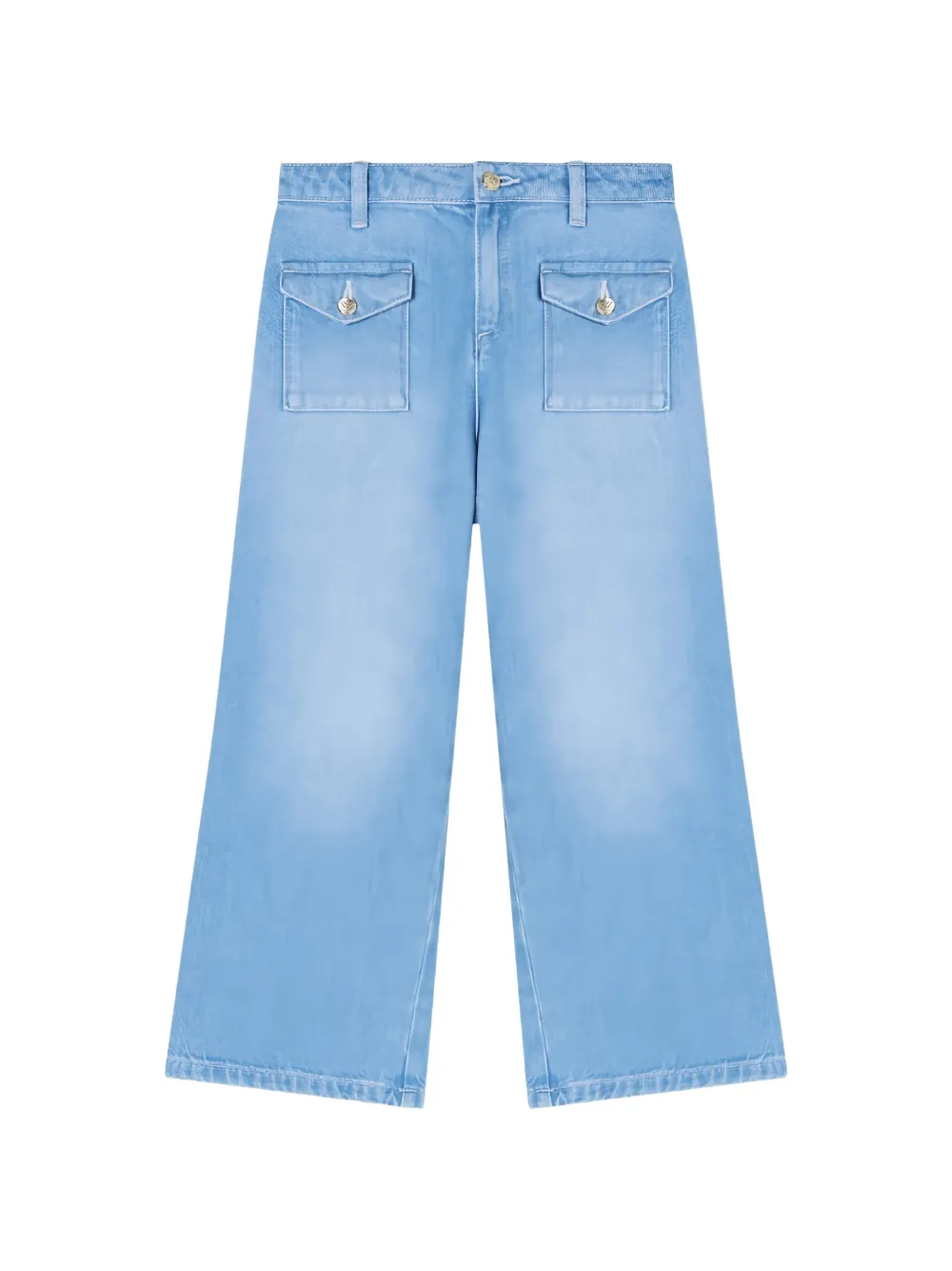 Emporio Armani Kids patch-pocket wide-leg jeans - Blu