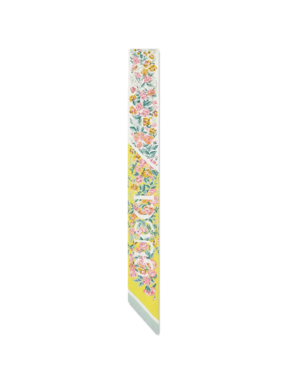 Gucci floral print bow scarf - Gelb