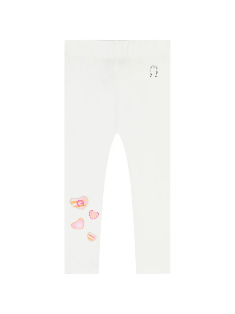 Aigner Kids heart logo leggings - Bianco