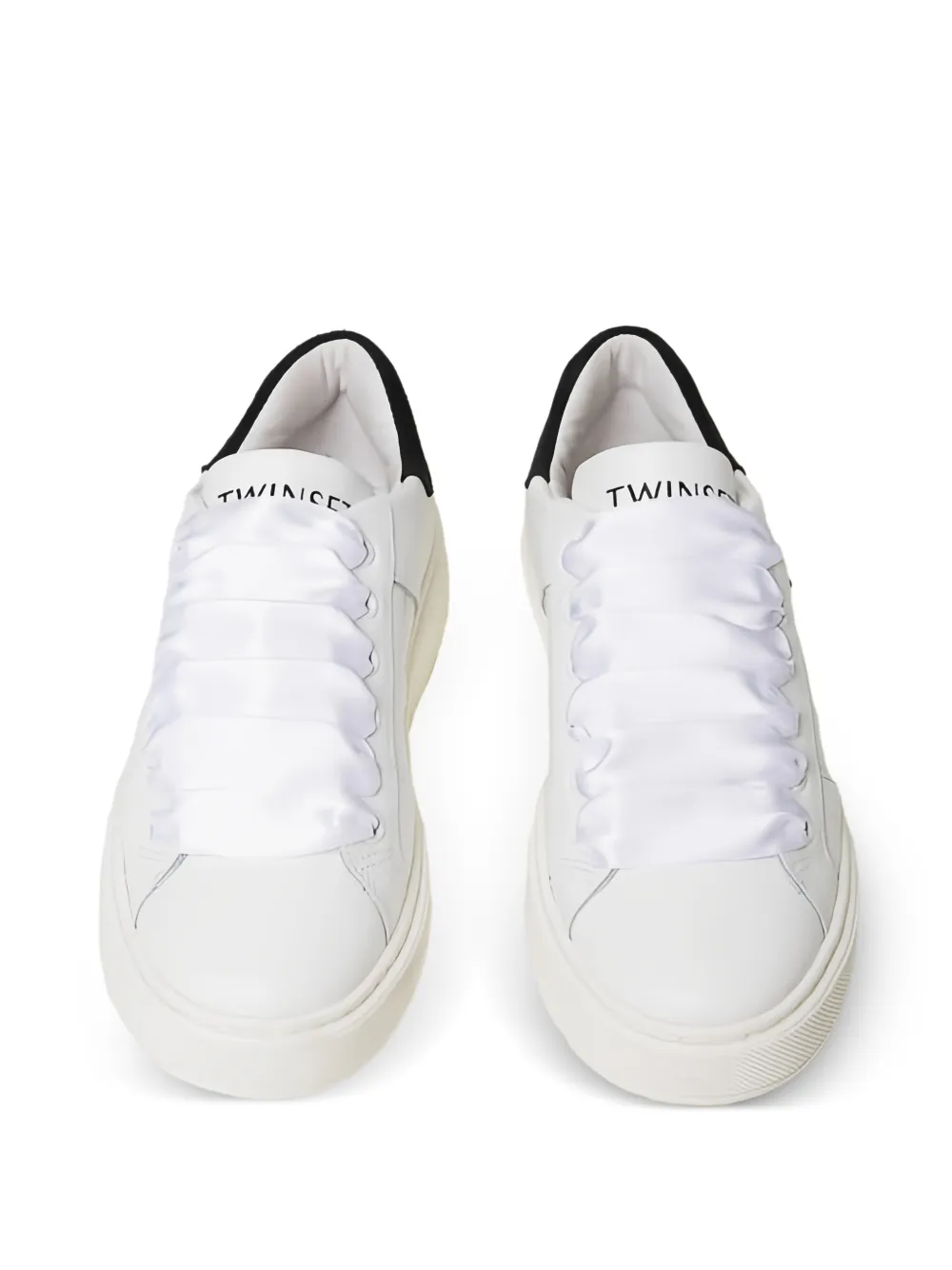 TWINSET Kids Leren sneakers met stras Wit