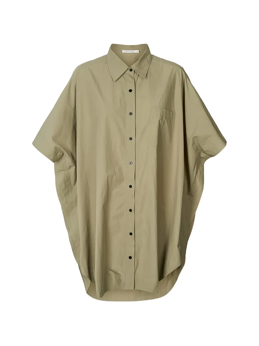 RABENS SALONER Berta button-down shirt mini dress - Verde