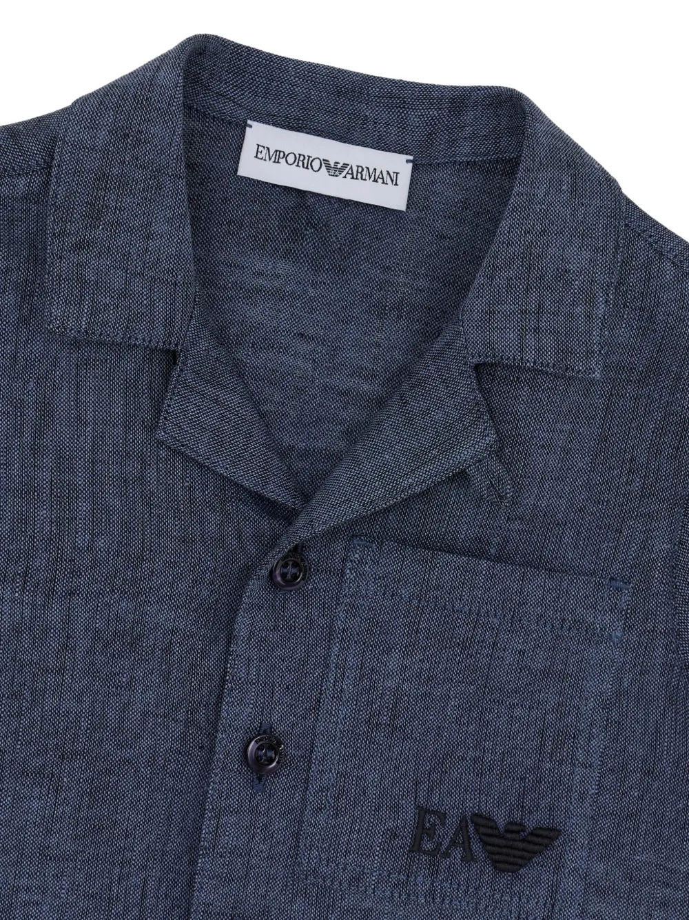 Emporio Armani Kids Shirt met geborduurd logo Blauw