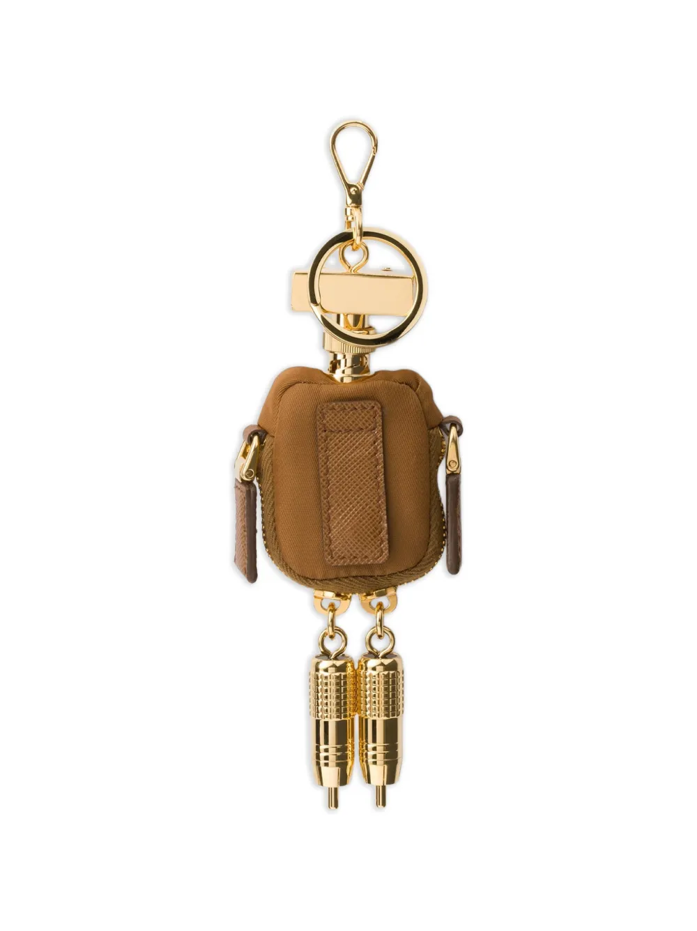  Prada Robot Re-nylon Keychain Charm - Gold 
