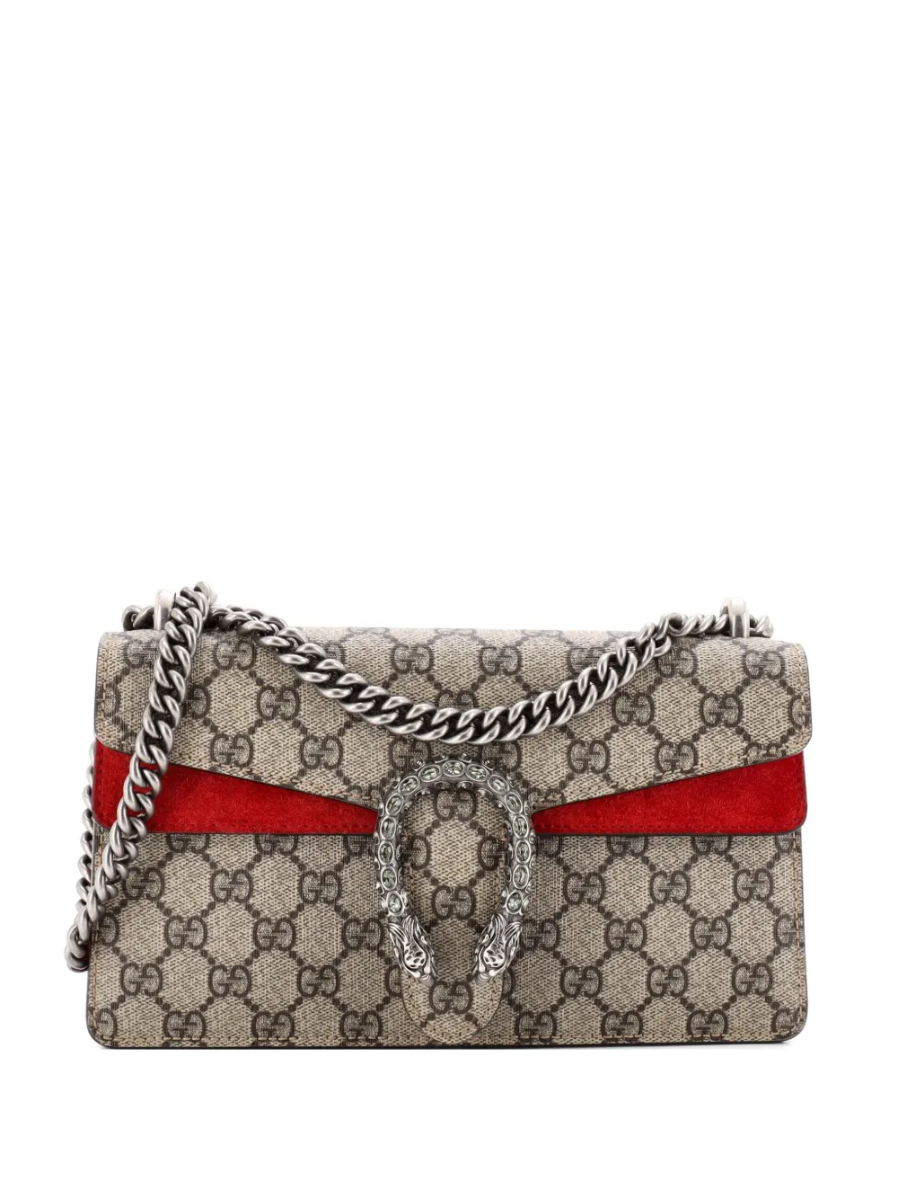 Gucci Pre-Owned Dionysus Bag GG Coated Canvas with Crystal Embellished Metal Small shoulder bag - Marrone