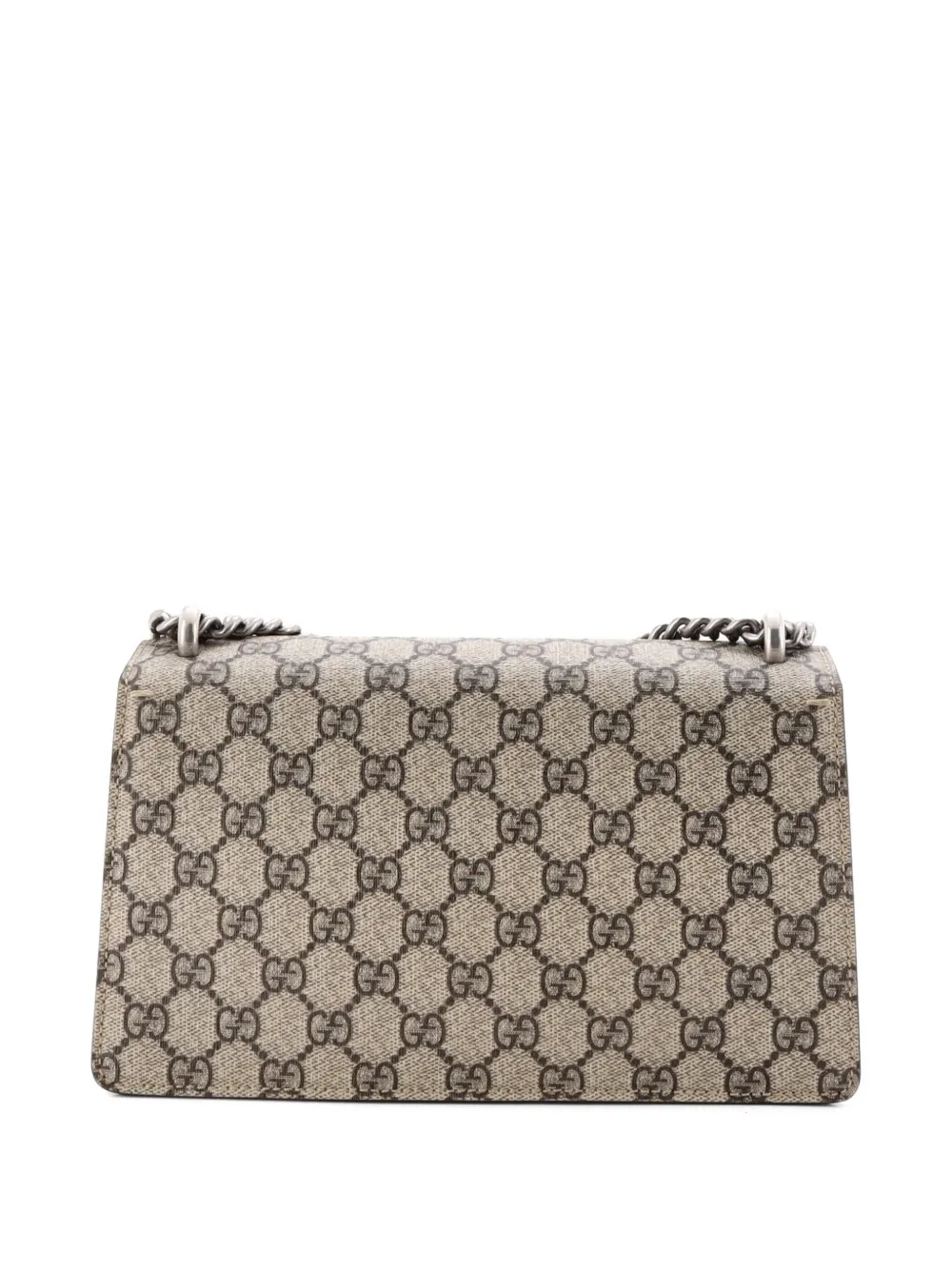  Gucci Pre-owned Dionysus Bag Gg Coated Canvas With Crystal Embellished Metal Small Shoulder Bag - Brown 