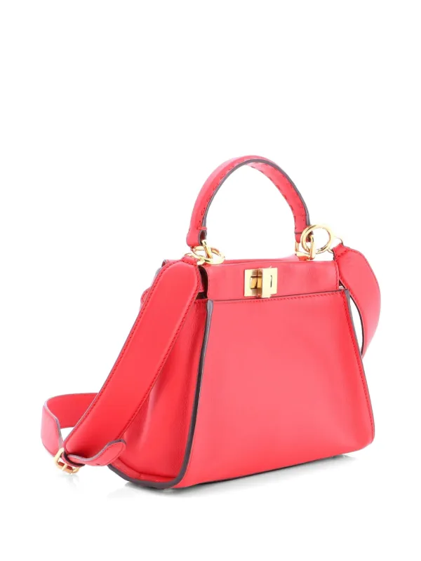Fendi Pre-Owned ピーカブー レザー＆ズッカスエードインテリア ミニ