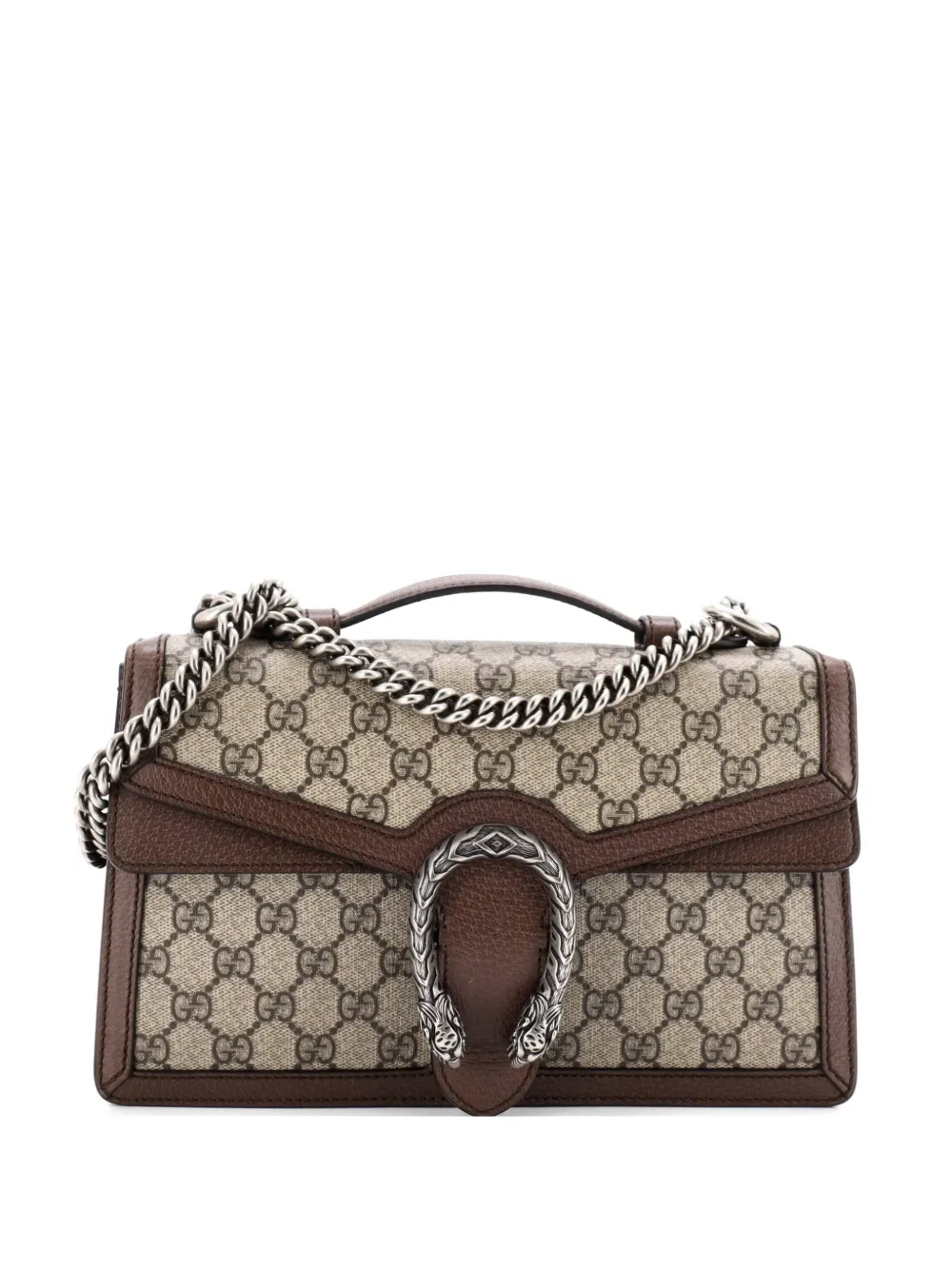 Gucci Pre-Owned Dionysus Top Handle Chain Bag GG Coated Canvas Small satchel - Marrone