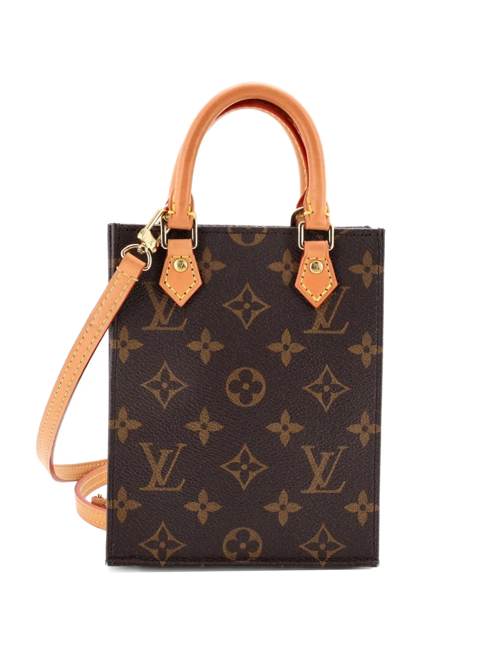 Louis Vuitton Pre-Owned Petit Sac Plat Bag Monogram Canvas crossbody bag - Marrone
