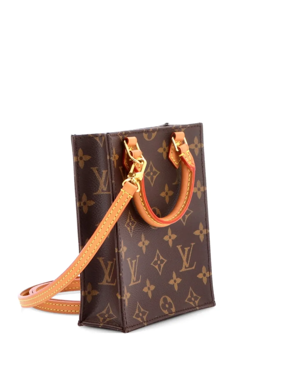 Louis Vuitton Pre-Owned Petit Sac Plat Bag Monogram Canvas crossbody bag - Marrone